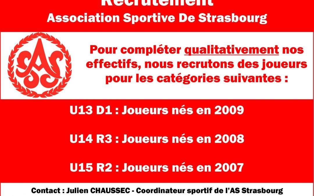 Recrutement équipes de jeunes